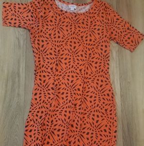 Coral & Navy Form Fitting Dress